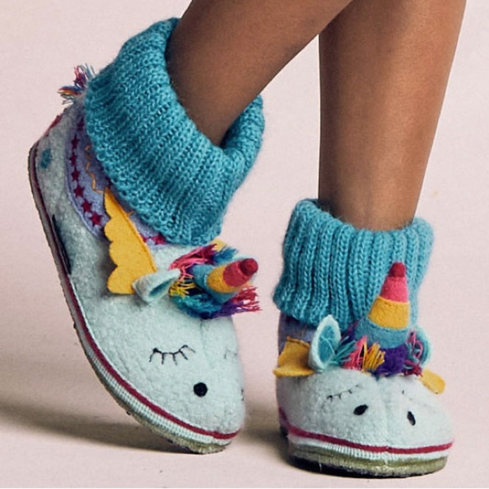 Garnet Hill Unicorn Slippers Toddler Haflinger Wool Booties 6